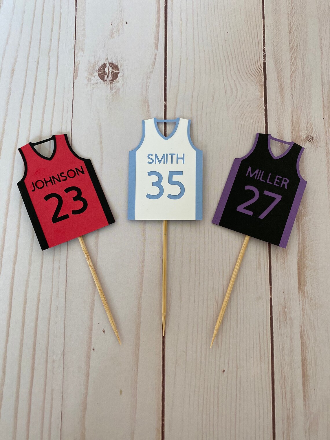 Basketball Jersey Cupcake Toppers Etsy