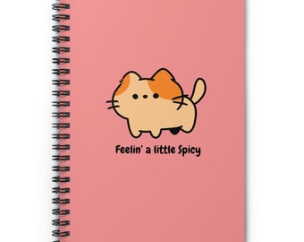 Funny Vet Tech Journal: Spicy Cat Cartoon Notebook