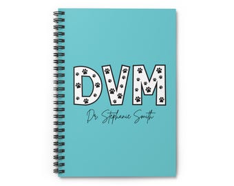 Personalized Vet Tech Notebook, Custom DVM Journal for Veterinarian, Vet School Graduation Gift
