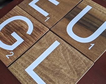 Personalized Scrabble Tile Wall Art: Custom Wood Letters