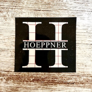 DIY Etched Glass Split Name Stencil: Pint Glass Etching