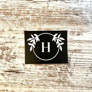 Monogram Wreath Glass Etching Stencil: DIY Initial Stencil
