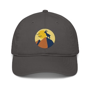 Embroidered organic cap Cologne billy goat mountains Alps