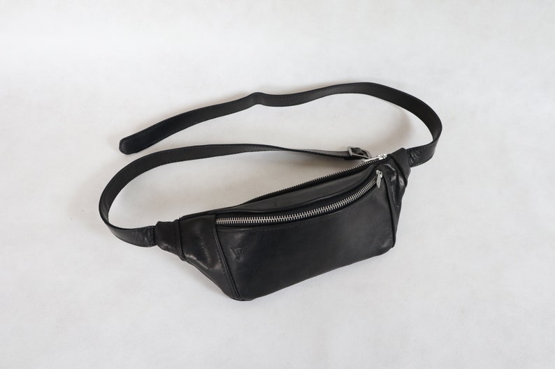 black leather bumbag