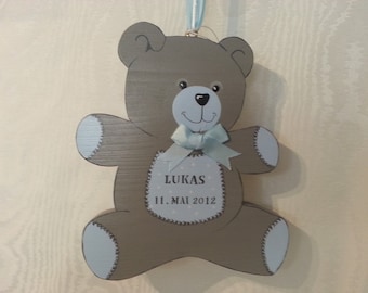 HOLZ-TEDDYBÄRCHEN  "PERSONALISIERT"