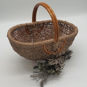 Einkaufskorb mit Rattanbügel
