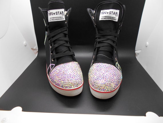 bedazzled wedge sneakers