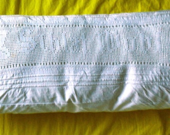 cotton sleeping pillow "Schlaf Wohl" (Sleep well) vintage with inlet