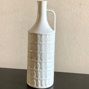 Vase by Hutschenreuther art department with diamond relief, jug, mid century, with small spout, pitcher, vintage