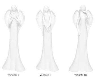 Decorative guardian angel figure made of porcelain angel figures large praying beautiful fairies statue angel standing set white 40 cm decorative figure sculpture grave decoration