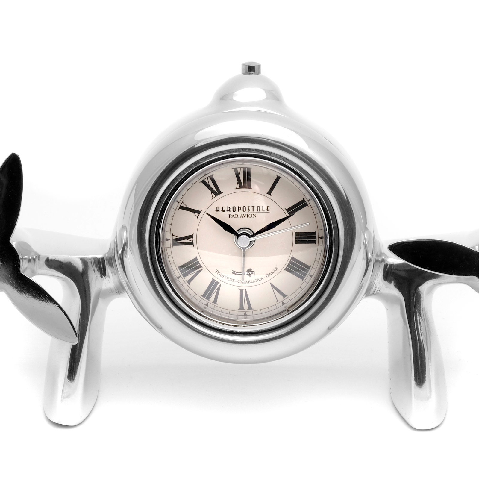 Home & Living Modern Propeller Quartz Metal Desk Clock Black Dial