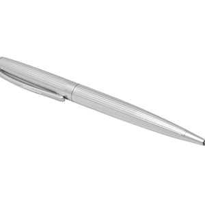 Penna a sfera in argento da donna e da uomo, placcata in argento, con design superiore, penna in metallo con meccanismo a rotazione, confezione regalo, penna per scrittore