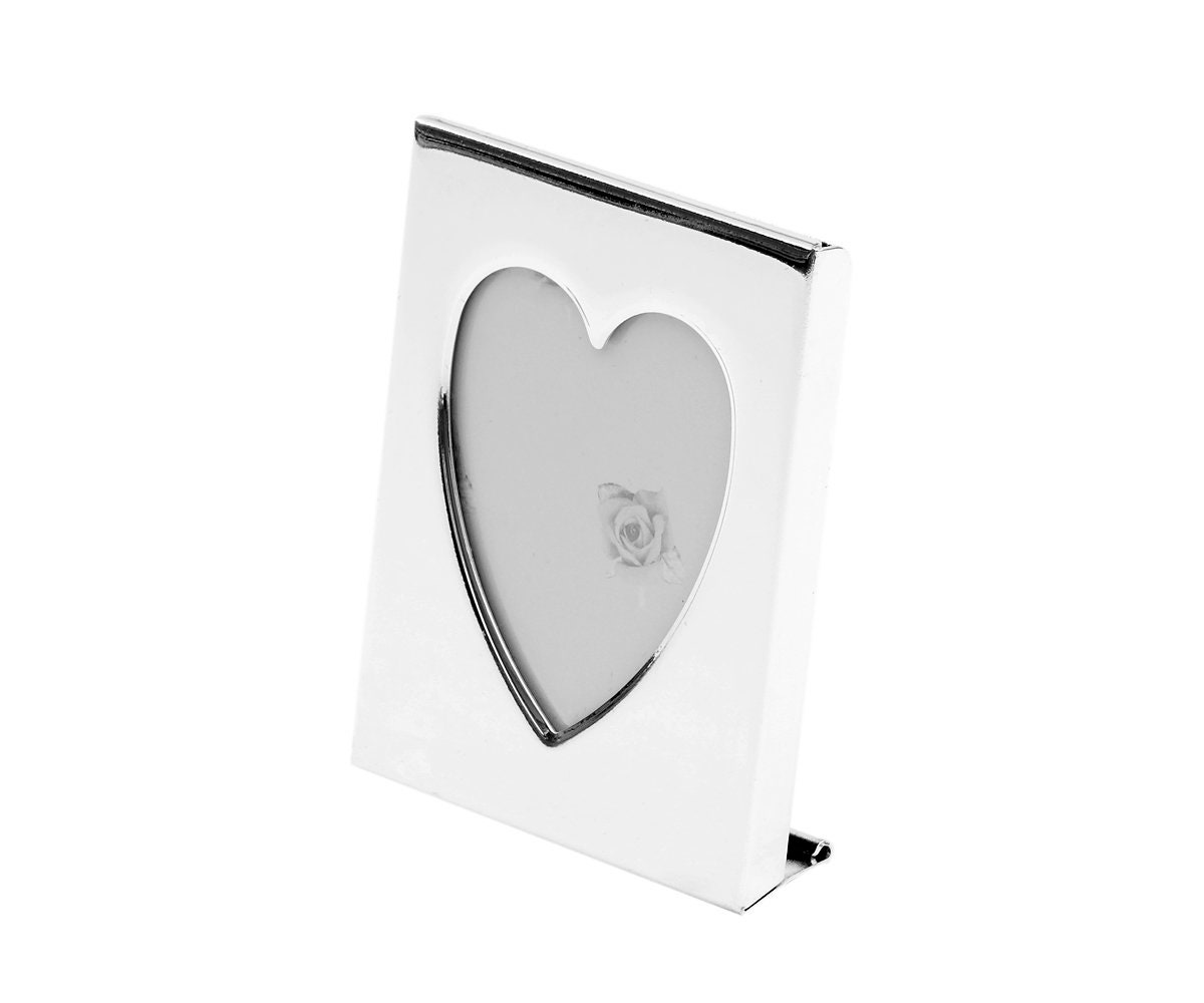 Picture Frame Mini Photo Frame Small Passport Photo Passport Photo Heart  With Engraving Portrait Silver Metal 4 X 5 Cm Heart Shape Friends Frame  Photo Picture Elegant 