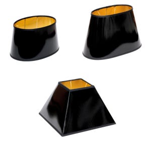 Lampshade black outside gold inside conical for table lamps oval square with E14 adapter for E27 modern decorative high quality
