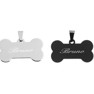 Pendant dog tag dog bone stainless steel pendant dog tag bone shape engraving silver address tag dog stainless steel identification tag chip