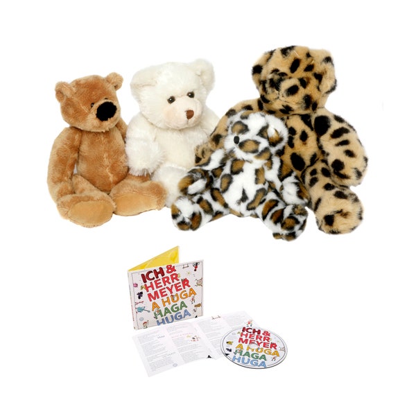 Kuscheltier Teddy Teddybär + Kinderlieder CD Album Ich & Herr Meyer Huga Haga Geschenk Geburtstag Geschenk Weihnachten Kind Baby Kindertag