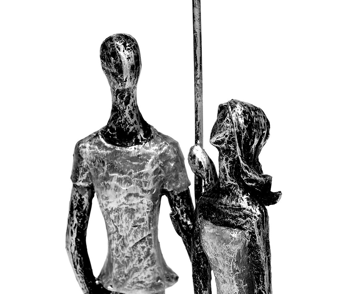 Abstract Sculptures Love Couple Figure with Umbrella from image 2