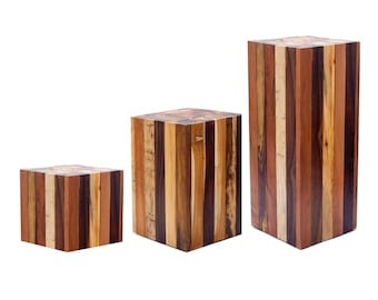 Designer side table, coffee table, wooden table, driftwood stool, solid wood block, stable plant stand, real wood, gift, unique piece