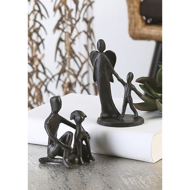 Ausdrucksstarke Skulptur aus Gusseisen kleine Liebespaar Figur Geschenk zur Hochzeit Love Couple Sculpture Eisenfigur Dekofigur Liebe Paar Bild 3