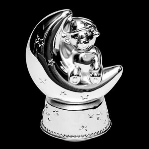 Boîte à musique design ours en métal argenté anti-ternissement boîte à musique pour bébé mélodie bonsoir bonne nuit tirelire ours musique nouveau image 7