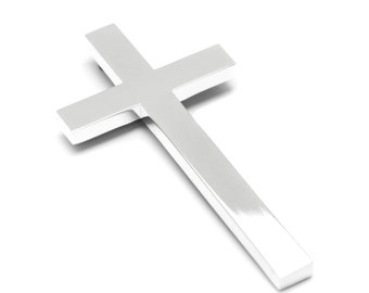 Wandkreuz versilbert Gravur Kruzifix Kinder Metall modern Jesus Kreuz Silber groß Kinderzimmer Gebet Bibel Deko Religion Kirche Wanddeko neu