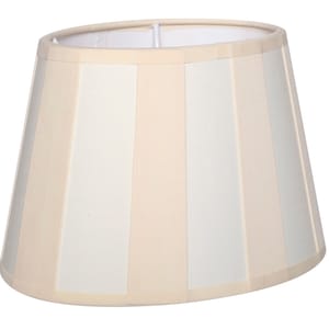 Abat-jour de table rayé abat-jour motif rayé douille design E27 ovale rond blanc marron rouge bleu noir abat-jour rayures lampe de table Beige - Creme