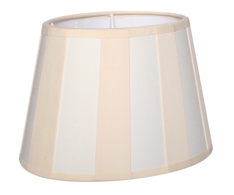 B-stock lampshade striped table lampshade E27 stripes black oval blue gray red blue white beige lamp shade lamp Beige - Creme