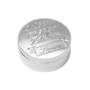 Tooth tin milk tooth tin first tooth silver plated silver milk teeth baby tin round metal for children&#39;s day gift idea children baby tin baptism