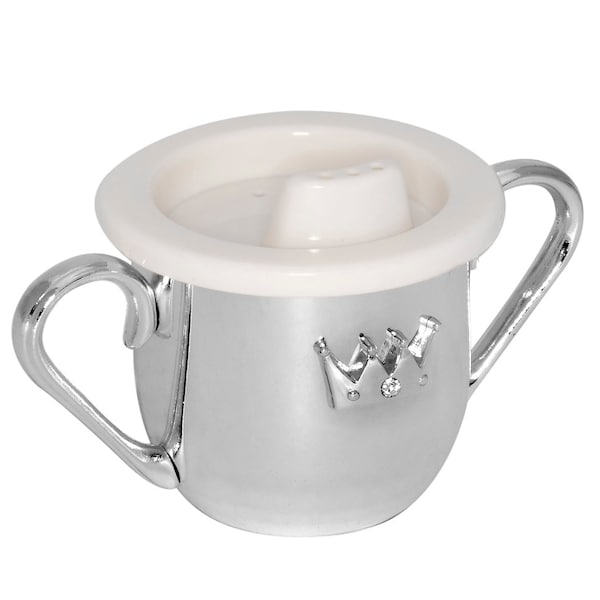 Silver-plated baby sippy cup, tarnish-proof including desired engraving, drinking cup, dishwasher safe, silver sippy cup, children's cup