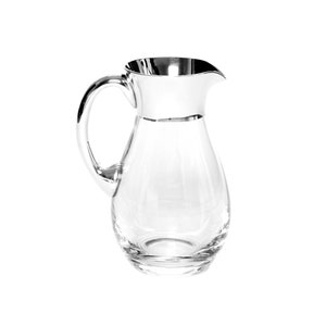 Design glass jug 0.7 L 1 liter with real silver jug made of crystal glass wine jug juice jug decanter water carafe fine silver rim jug silver