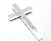 Wall Cross Silver Plated Engraving Crucifix Children Metal