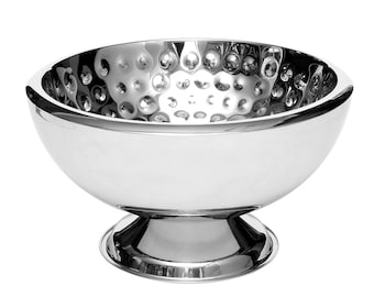 Designer Champagne Cooler, Sparkling Wine Cooler, Polished Stainless Steel, Double-Walled, Hammered Interior, Champagne Bowl Ø 43 cm, Bottle Cooler, Wine Cooler, Steel