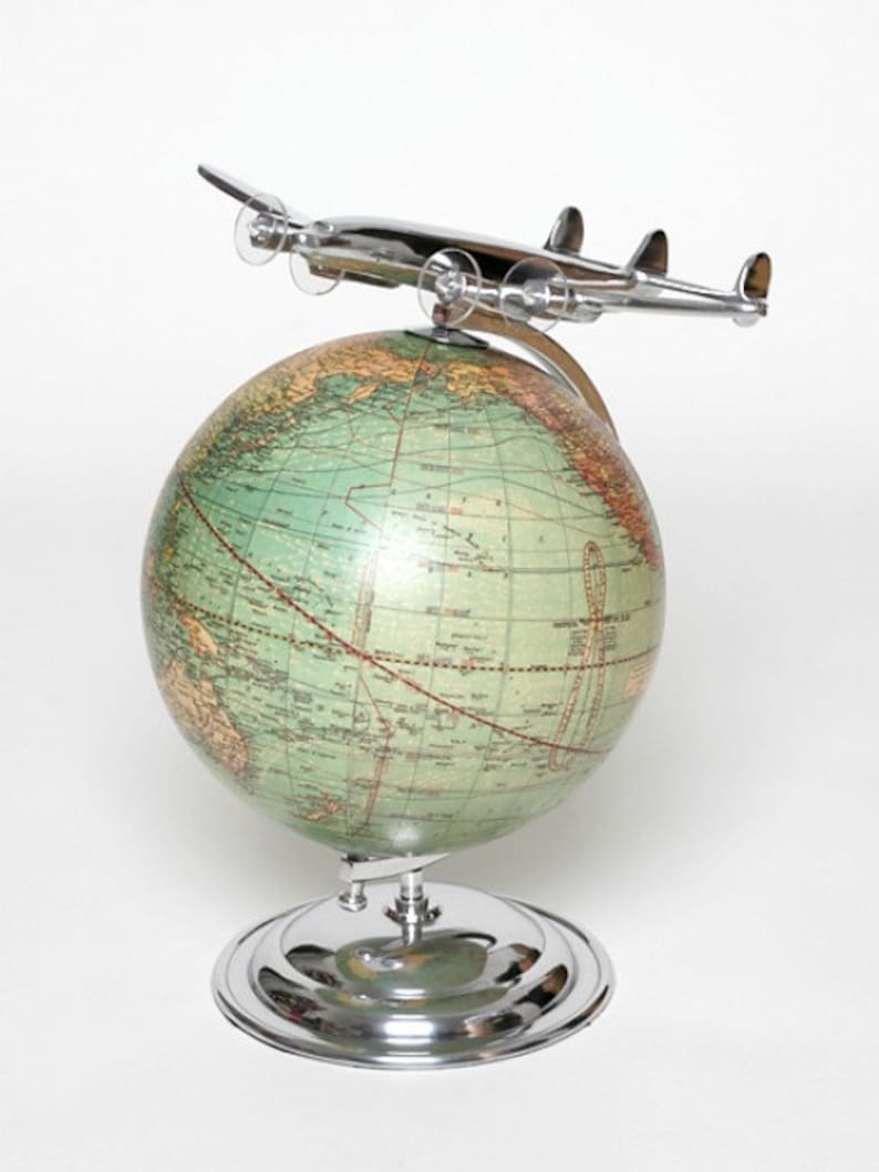 Globe with Art Deco Aircraft 