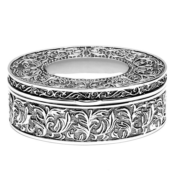 Elegant jewelry box jewelry box jewelry box silver velvet box jewelry box jewelry box silver plated flowers