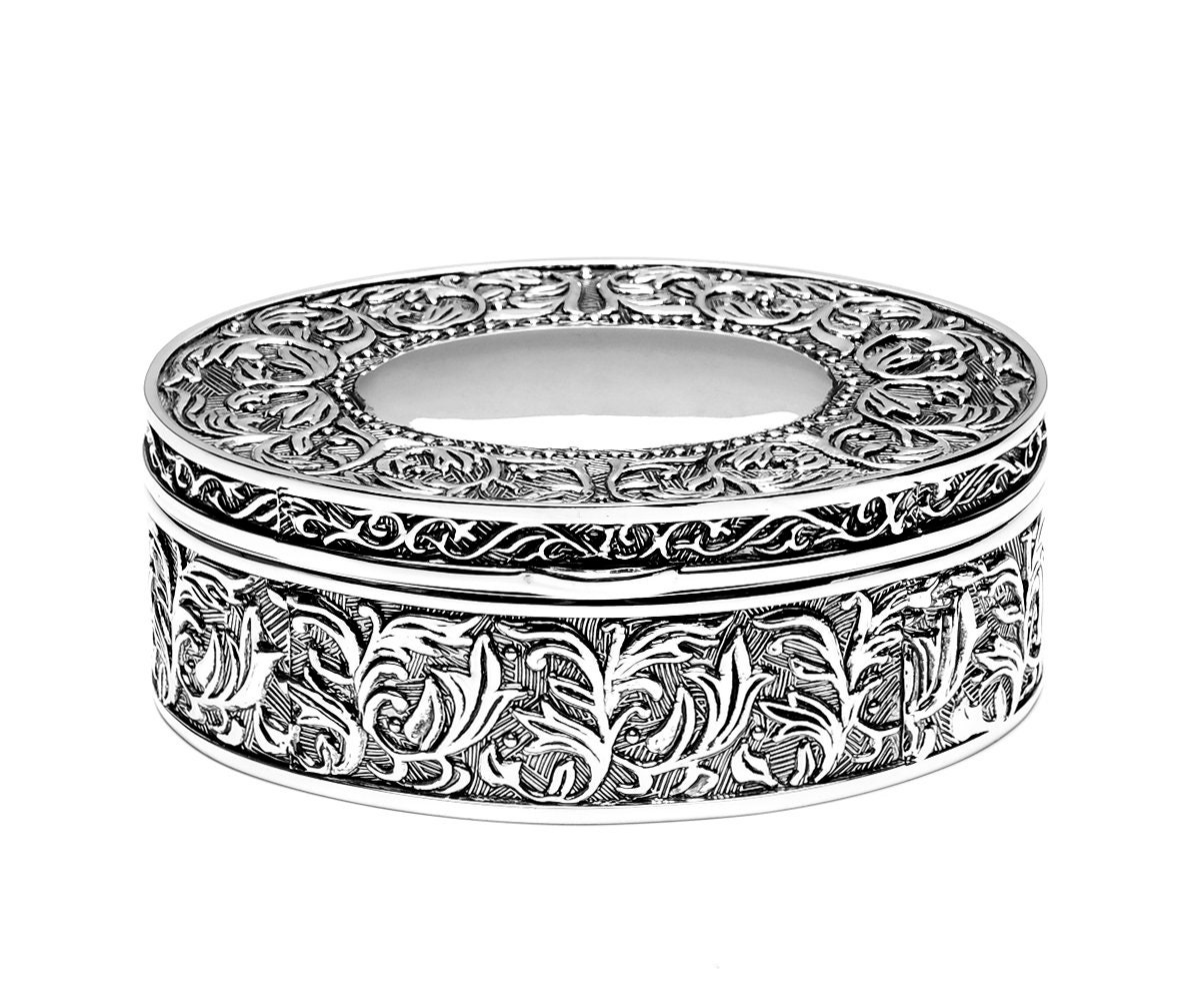 Schmuckdose Silber mit Spieluhr in Herzform Schmuckschatulle Kinder Pillendose