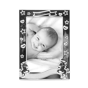 Unicorn picture frame children&#39;s photo frame silver-plated frame unicorn with desired engraving baby picture frame girl gift birth baptism