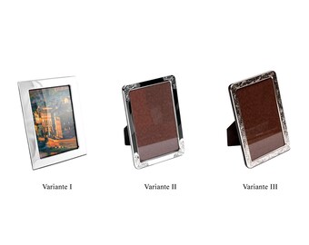 Designerfotoram, 925 sterlingsilver, fotoformat 10 x 15 cm, silverbildram, fotoram, bröllop, födelse, present, familjefoto, elegant