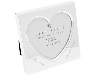 Picture frame photo frame heart heart shape silver small 10 cm wedding gift frame love love partner girlfriend friend picture frame heart