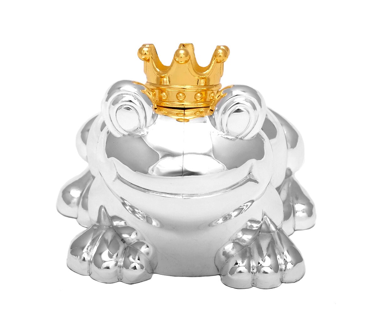 THUN, Salvadanaio con Rana Franky in Ceramica Decorata a Mano, Idea Regalo, 10.5x10.2x12 cm h