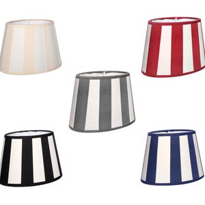 Lampshade striped table lampshade striped pattern socket E27 E14 oval round white brown red blue black shade stripes table lamp