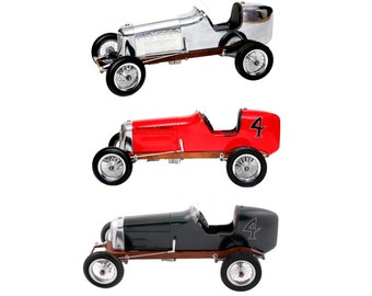 Modèle de voiture de course Bantam Midget Spindizzy Racer grand modèle de voiture bois métal debout modèle orientable modèle de voiture de course exclusif