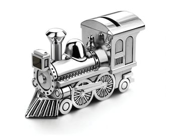 Money box piggy bank money box baby train locomotive railway money box engraving name engraving personalized birth birthday