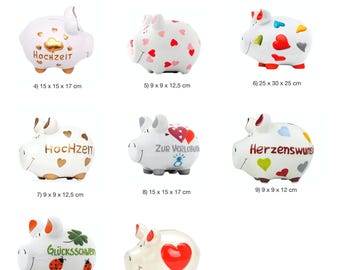 Tirelire mariage cadeau de mariage tirelire cochon tirelire cadeau d'argent tirelire cadeau d'argent tirelire fiançailles tirelire coeurs bagues