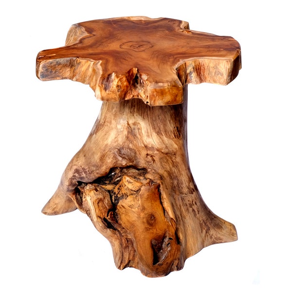 Tronc d'arbre tabouret table d'appoint en teck racine tabouret en bois massif racine de teck bois fleur tabouret tabouret naturel table en teck racine de table en teck