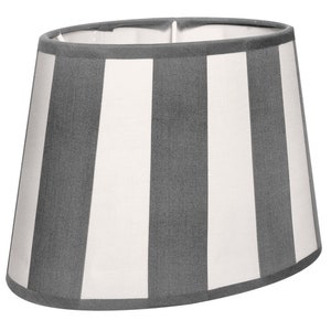 B-stock abat-jour de table rayé E27 rayures noir ovale bleu gris rouge bleu blanc beige abat-jour lampe Grau - Weiß