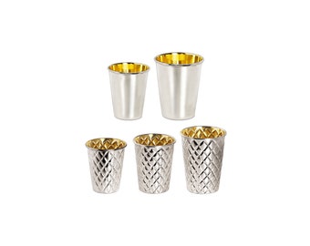 Design Trinkbecher versilbert innen Goldoptik Silberbecher hält Getränke länger kühl Geschenkidee Becher Silber poliert Becher Gold Glas