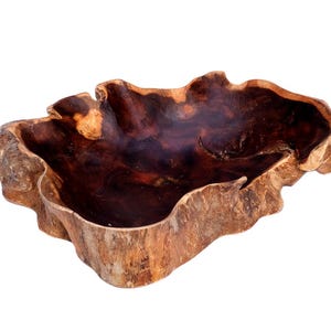 Teakholz Schale Natur Handgemacht Teak Roots Wurzelholz Dekoschale Holzschale Teak Schmuckschale  massiv Wurzelholz Natur Schlüsselschale