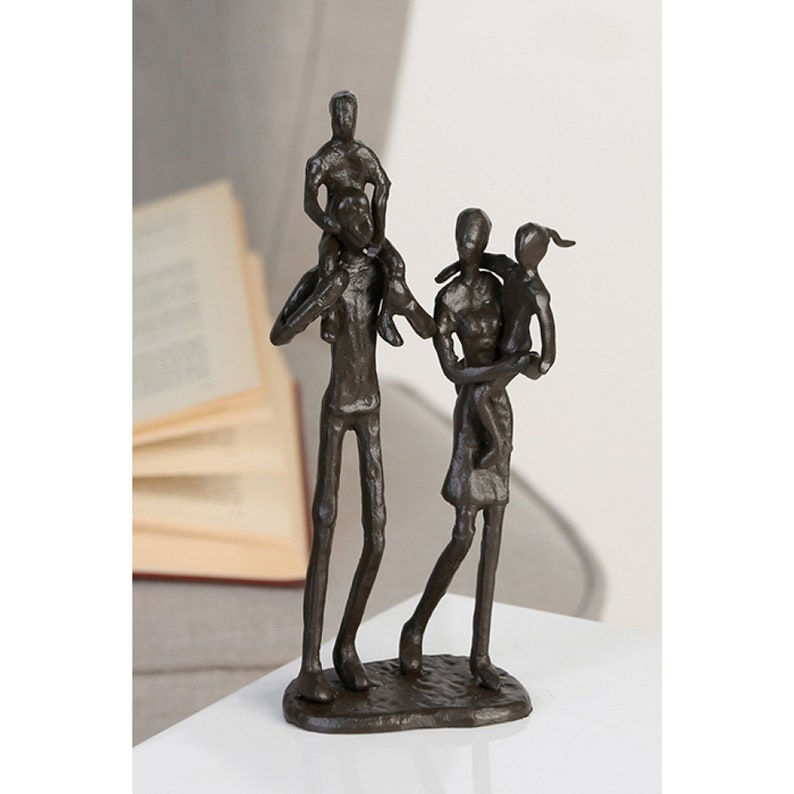 Ausdrucksstarke Skulptur aus Gusseisen kleine Liebespaar Figur Geschenk zur Hochzeit Love Couple Sculpture Eisenfigur Dekofigur Liebe Paar Bild 6