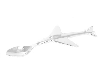 Children s spoon airplane racing car baby spoon airplane spoon name engraving silver plated gift boy girl baptism baby shower gift idea elegant