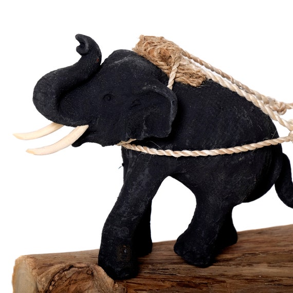 Figur Arbeitselefant Elefant Aus Holz Deko Gross Skulptur Statue Asien Afrika Neu